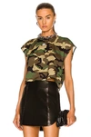 Dolce & Gabbana Camouflage-print Cropped T-shirt In Mimetico