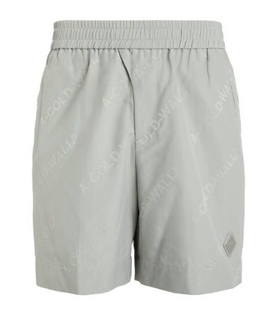 A-cold-wall* All Over Logo Bermuda Shorts In Grey