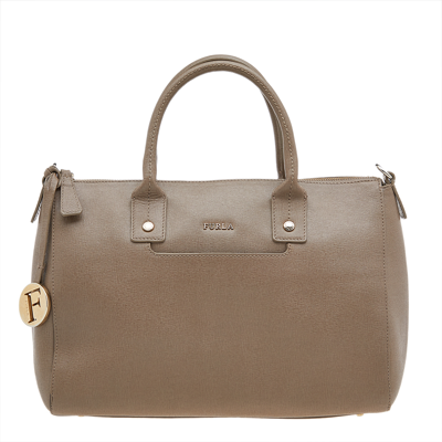 Pre-owned Furla Dark Beige Leather Medium Linda Tote