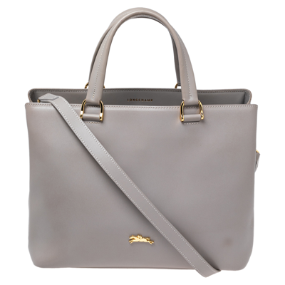 Pre-owned Longchamp Grey Leather Honor&eacute; 404 Tote