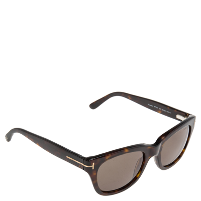 Pre-owned Tom Ford Brown Snowdon Wayfarer Sunglasses