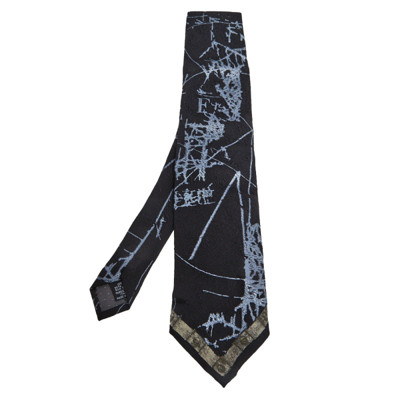 Pre-owned Gianfranco Ferre Black Patterned Silk Tie