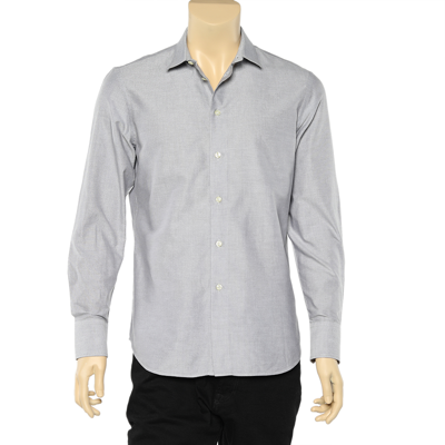 Pre-owned Emporio Armani Grey Cotton Button Front Shirt M