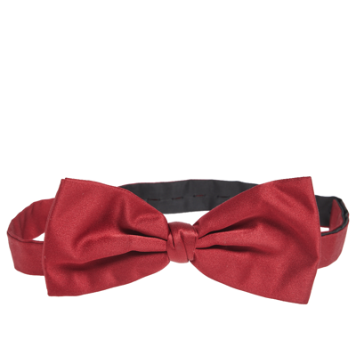 Pre-owned Ermenegildo Zegna Red Silk Satin Bow Tie