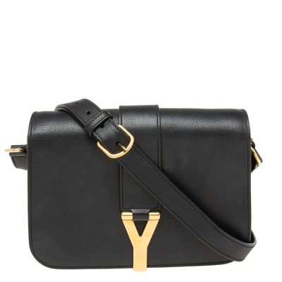 Pre-owned Saint Laurent Black Leather Ligne Y Shoulder Bag