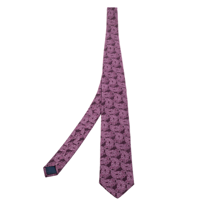 Pre-owned Lanvin Purple Paisley Jacquard Silk Tie