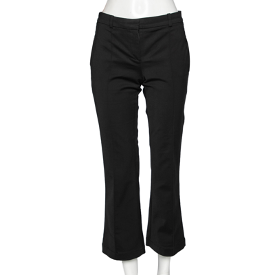 Pre-owned Versace Black Knit Straight Leg Trousers M