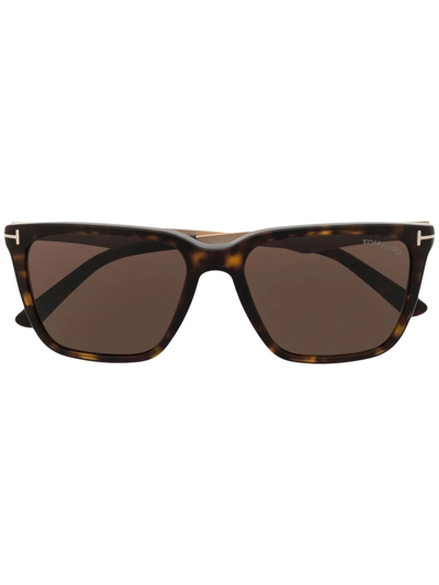 Tom Ford Tortoiseshell-effect Square-frame Sunglasses In Braun