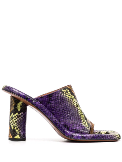 Ambush Mules In Leather With Python Print In Purple