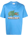 Lacoste X Minecraft Logo Cotton T-shirt In Blue