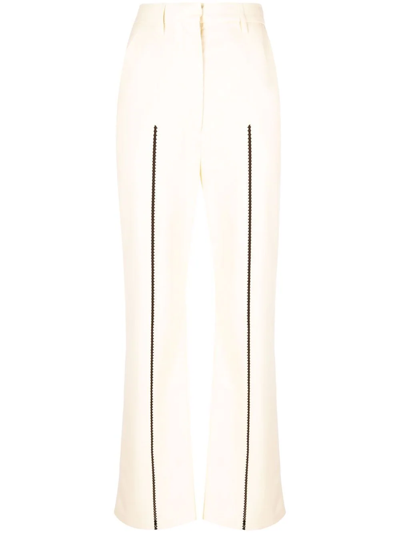 Nanushka Lucee Vegan Leather Straight-leg Pants In Vanilla