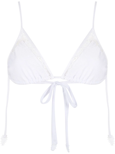 Martha Medeiros Raissa Triangle Bikini Top In White