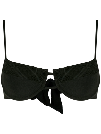 Martha Medeiros Camila Crochet-panelled Bikini Top In Black