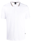 Hugo Boss Slim-fit Polo Shirt In Cotton With Striped Collar In White