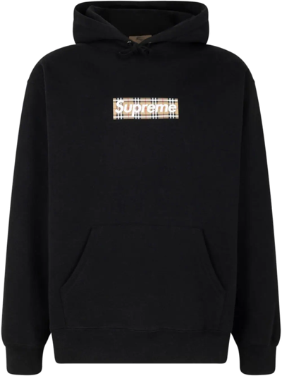 Supreme X Burberry Box-logo Hoodie "ss22" In Schwarz