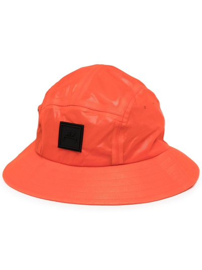 A-cold-wall* Woven Tech Storage Bucket Hat Orange Nylon Bucket Hat With Logo - Woven Tech Storage Bucket Hat In Arancio