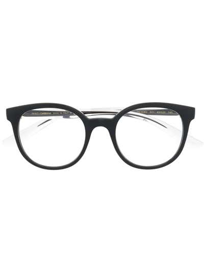 Dolce & Gabbana Round-frame Optical Glasses In Black