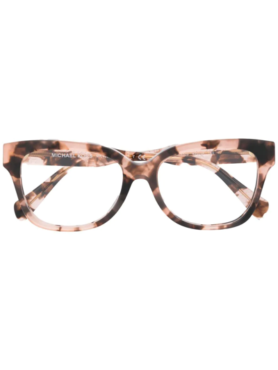 Michael Kors Tortoiseshell Square-frame Glasses In Rosa
