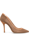 ELISABETTA FRANCHI PERFORATED POINTED-TOE PUMPS