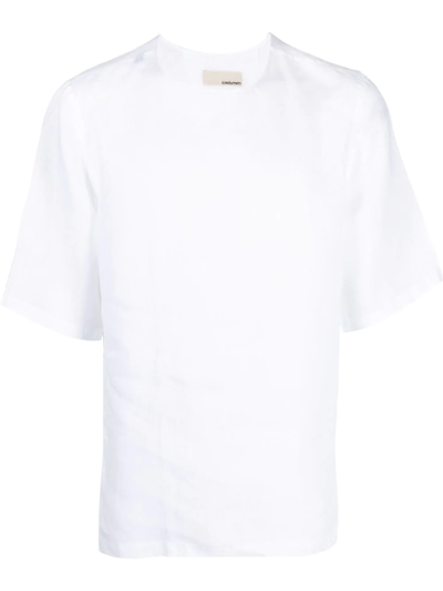 Costumein Short-sleeve Linen T-shirt In White