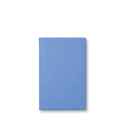 Smythson Wafer Notebook In Panama In Nile Blue