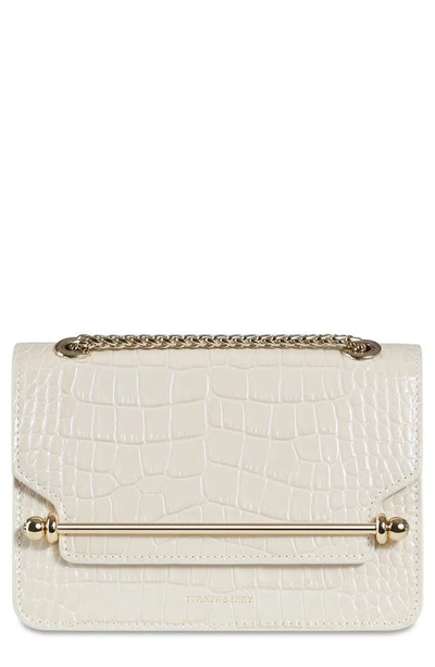 Strathberry Mini East/west Croc Embossed Leather Crossbody Bag