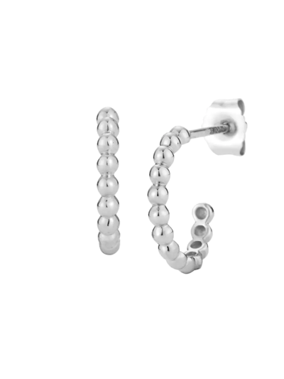 Nephora Women's 14k White Gold Beaded Half-hoop Earrings