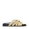 Emme Parsons Evvie Strappy Flat Slide Sandals In Raffia
