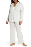 Nordstrom Lingerie Moonlight Pajamas In Grey Pearl Heather Stripe