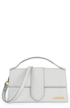 Jacquemus Le Grand Bambino Leather Shoulder Bag In Light Grey