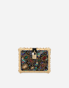 DOLCE & GABBANA JACQUARD DOLCE BOX BAG WITH EMBROIDERY