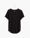 Madewell Plus Whisper Cotton Rib-crewneck Tee In True Black