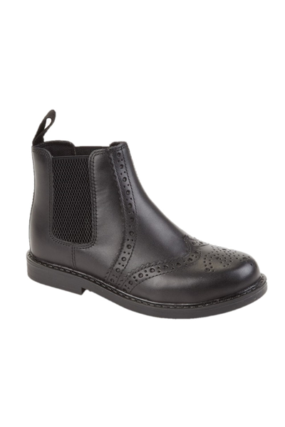 Roamers Boys Leather Ankle Boots In Black