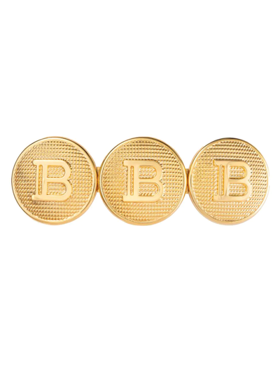 Balmain Hair Couture Limited Edition Logo Barrette Pour Cheveux In Gold