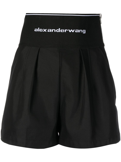 ALEXANDER WANG LOGO-WAISTBAND SAFARI SHORTS
