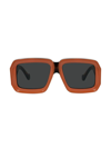 Loewe Oversized Square Monochromatic Sunglasses In Orange Havana
