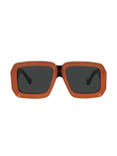 Loewe Oversized Square Monochromatic Sunglasses In 44a Shiny Orange