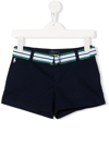 Polo Ralph Lauren Kids Shorts In Navy Blue Stretch Chino With Belt In Blue