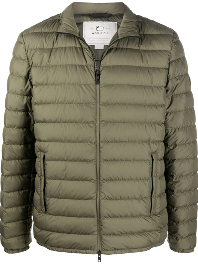 Woolrich Sundance Padded Track Jacket In Green