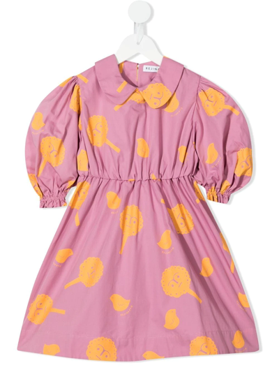 Rejina Pyo Kids' Nora Tree-print Organic Cotton Dress In Purple