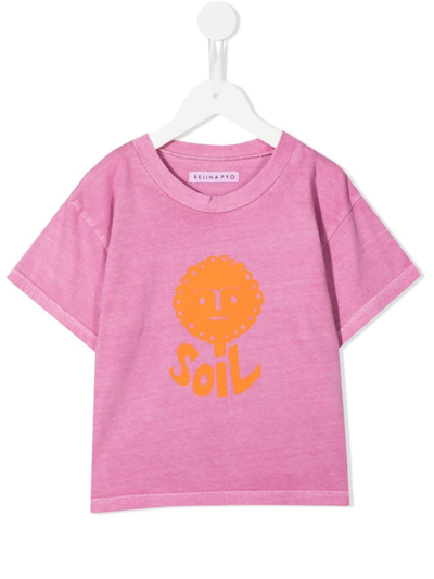 Rejina Pyo Kids' Ellis Graphic-print Organic Cotton T-shirt In Purple