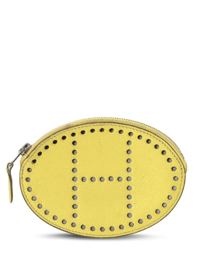 Pre-owned Hermes  Evelyne Coin Purse In Yellow