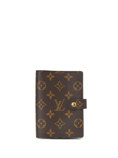 Pre-owned Louis Vuitton  Monogram Small Ring Agenda Cover In Brown