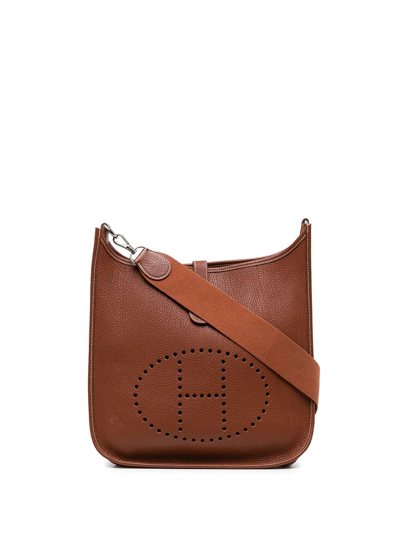 Pre-owned Hermes 2002  Evelyne Gm Shoulder Bag In Brown