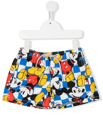 Mc2 Saint Barth Kids' Mickey Mouse Swim Shorts In Blue
