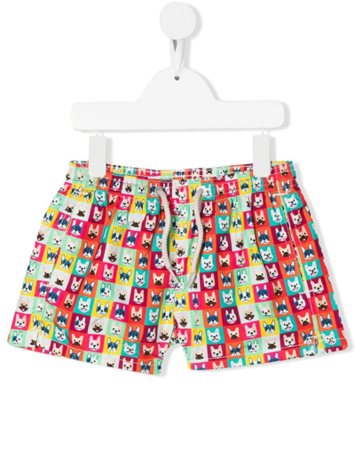 Mc2 Saint Barth Kids' Graphic-print Swim Shorts In Pink