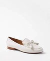 ANN TAYLOR BRAIDED BOW LEATHER LOAFERS