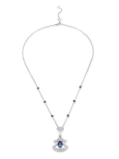 Bvlgari Women's Divas' Dream 18k White Gold, Blue Sapphire, & Diamond Pendant Necklace
