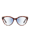 Kate Spade Xara Blue Light Blocking Plastic Cat-eye Glasses In Havana