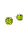 Syna Women's Mogul 18k Gold, Diamond & Peridot Cushion-cut Earrings